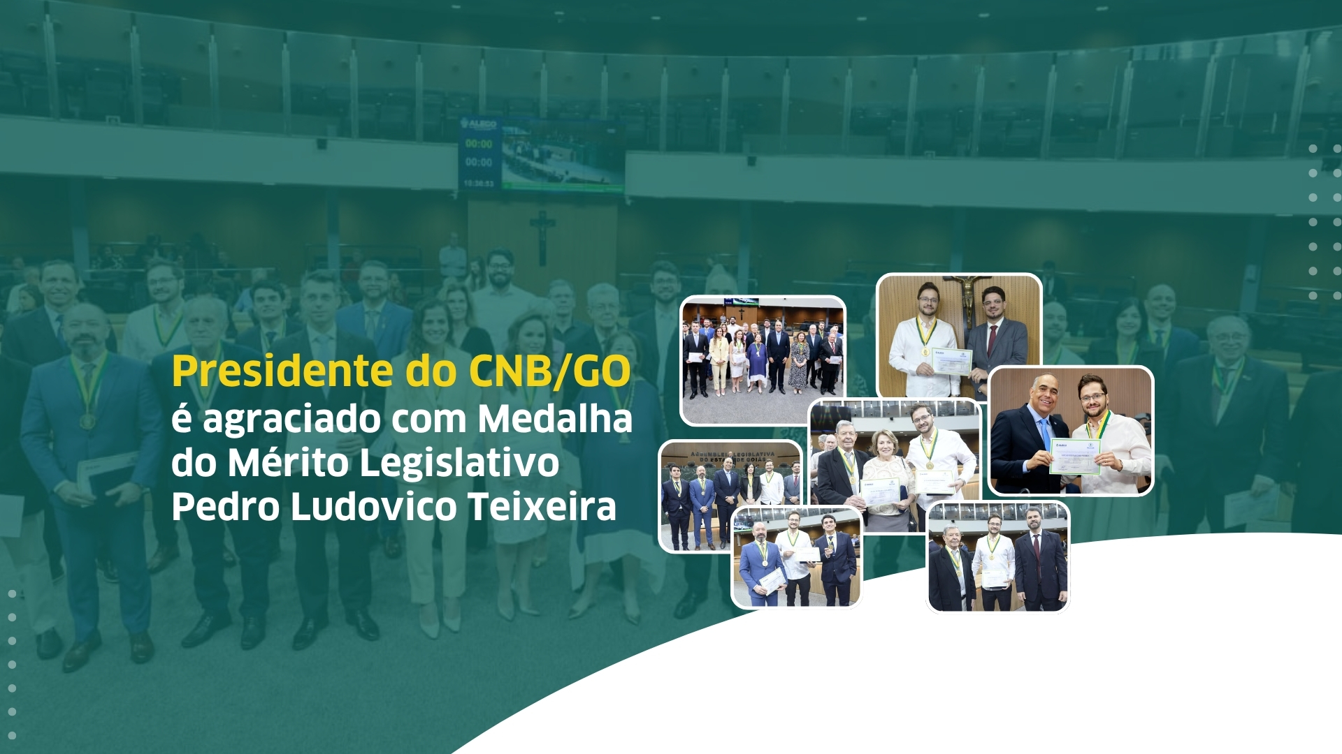 Presidente Do CNB/GO Recebe A Medalha Do Mérito Legislativo Pedro Ludovico Teixeira